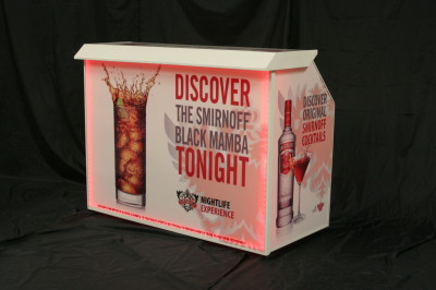 portable bar at smirnoff launch party