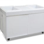 Our portable back bar was designed to be multi-purpose and can be used as both a back bar and a rolling buffet cart