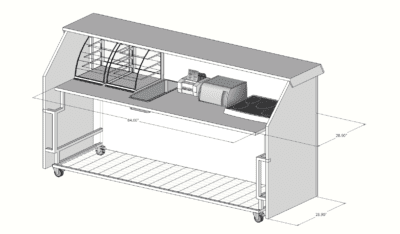 Custom Breakfast Bar Concept Designed to Increae Revenue by Encouraging Busy Travelers to Grab Breakfast on the go