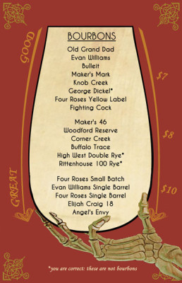 liquor menu