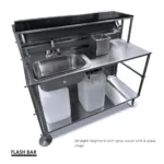 Flash bar straight segment with grey water sink and glass rinser