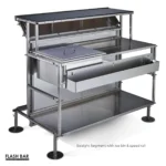 Flash bar straight segment with ice bin and speed rail