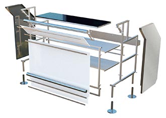 Flash Bar Modular Bar straight segment exploded view
