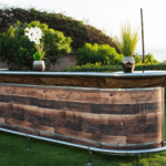 Portable modular Flash Bar with Antique Planked Chestnut Laminate