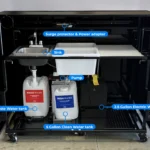 Professional portable bar workstation with optional sink and stainless steel icebin callout Professional portable bar workstation with optional sink and stainless steel icebin callout