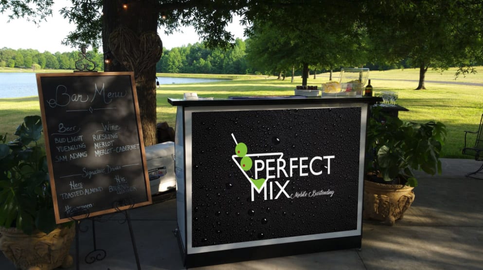 Standard Bar with Custom Graphics - Perfect Mix Mobile Bartending