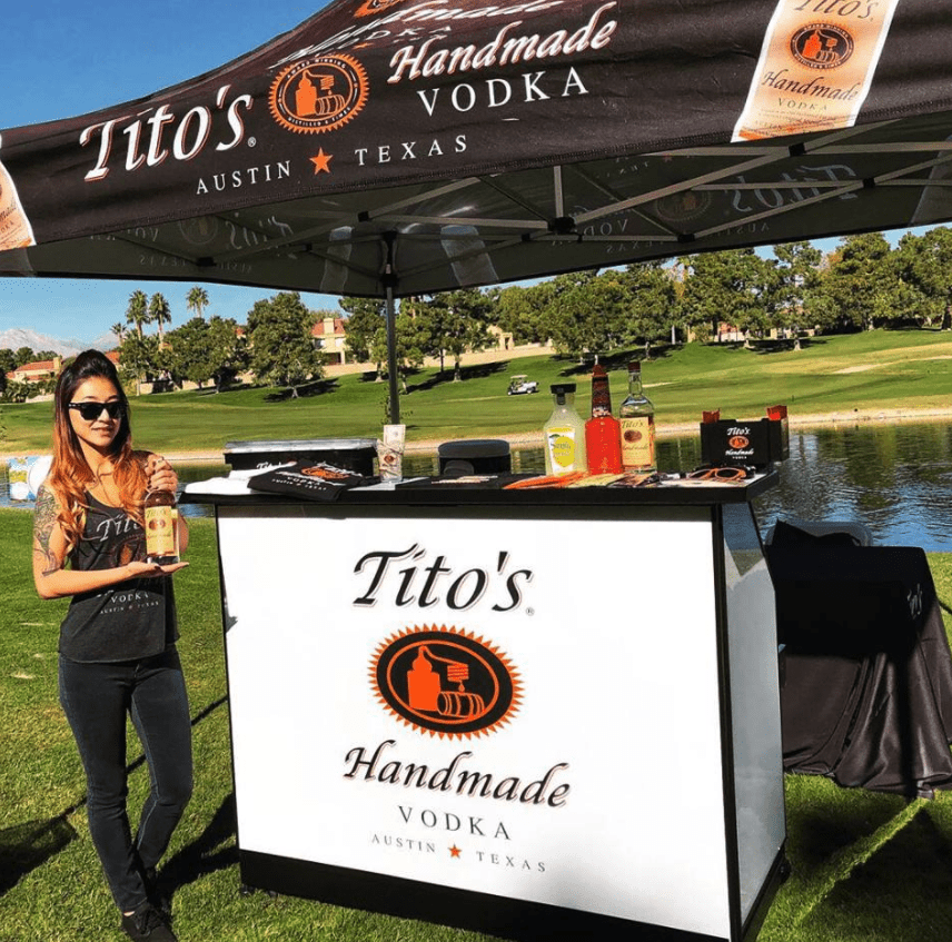 Standard Portable Bar with Black Frame and Tito's Vodka Graphics
