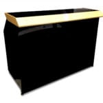 Professional Portable Bar, black frame and panel with gold powder-coated counter