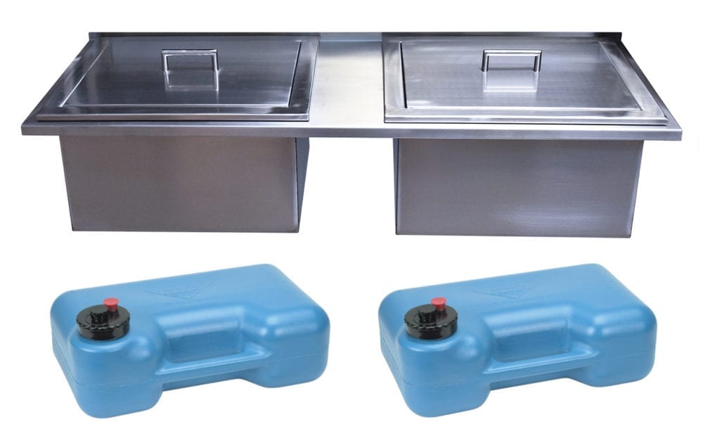 Two 25 LB Capacity Drop-In Ice Bin