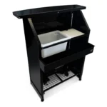 Compact Portable Bar Black Frame in Black Acrylic Panels Compact Portable Bar Black Frame in Black Acrylic Panels