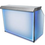 Rustic Portable Bar with Translucent White Panels Frontside