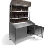 Large Back Bar with Scorched Chestnut Back and Top Panel Laminate