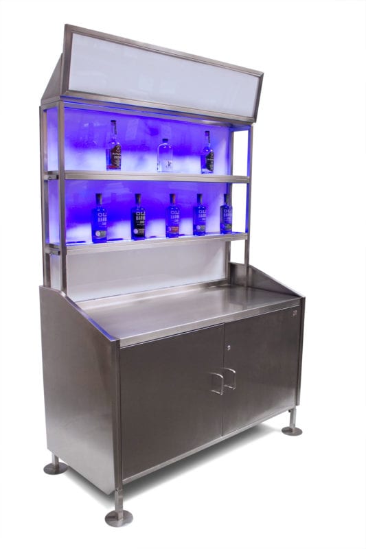 Large Back Bar With Top Signage LED And Doors