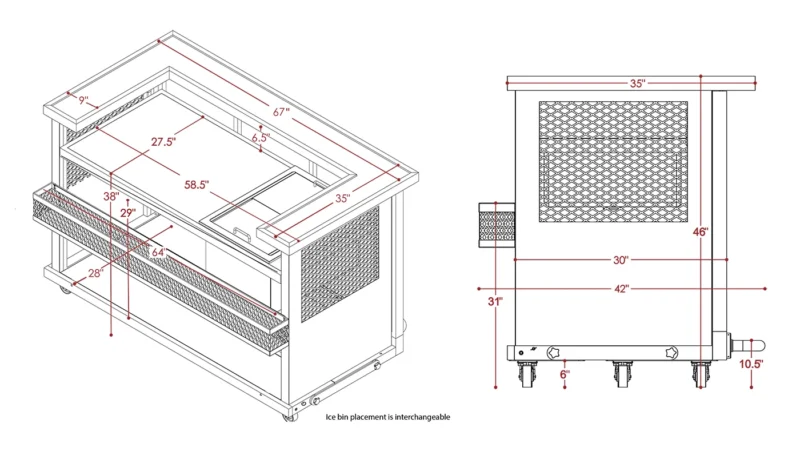 Black Heavy Duty Bar Dimensions