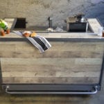 The Distressed Portable Bar in a Coffee bar setup