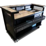 Black Heavy Duty Bar in Salem Planked Chestnut Laminate with Ice Bin w/ Tank