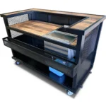 Black Heavy Duty Bar in Salem Planked Chestnut Laminate with Ice Bin w/ Tank