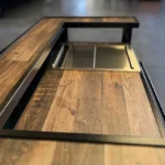 Black Heavy Duty Bar in Salem Planked Chestnut Laminate - Counter Detail