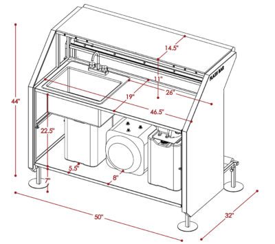 The Portable Bar Company - Self Contained Sink with Hot & Room Temp ...