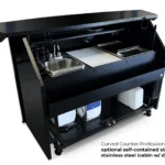 Curved Counter Professional Bar w/ optional self-contained sink & stainless icebin w/ drain tank