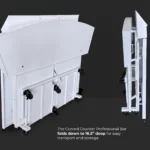 The White Curved Counter Professional Bar folds down to 16.5” deep for easy transport and storage. The White Curved Counter Professional Bar folds down to 16.5” deep for easy transport and storage.