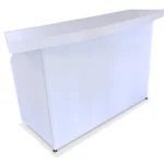 The White Curved Counter Professional Bar in White Acrylic Panels