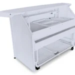 The White Curved Counter Professional Bar in White Acrylic Panels The White Curved Counter Professional Bar in White Acrylic Panels