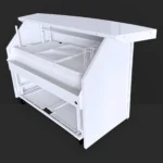 The White Curved Counter Professional Bar in White Acrylic Panels The White Curved Counter Professional Bar in White Acrylic Panels