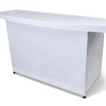Curved Counter Portable Bar White Frame And Panels Front View