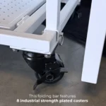 Professional Portable Bar features 8 industrial strength plated casters Professional Portable Bar features 8 industrial strength plated casters
