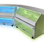 Two Curved Counter Portable Bar With LED Back View