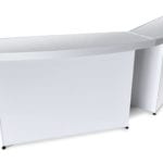 Two Professional Portable Curved Bar Counter Attached Profile View