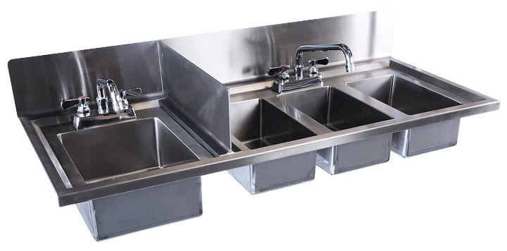 4 Basin Sink Kit with Faucets and Drains