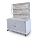 Fold and Roll Back Bar with Glacier Quartzite Laminate Top Panel Fold and Roll Back Bar with Glacier Quartzite Laminate Top Panel