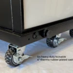 Six heavy duty lockable 4" thermo rubber plated casters Six heavy duty lockable 4" thermo rubber plated casters