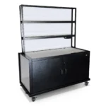 The Fold & Roll Back Bar with White Acrylic Panels - Quarter View The Fold & Roll Back Bar with White Acrylic Panels - Quarter View
