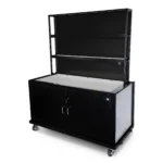 The Fold & Roll Back Bar with Black Acrylic Top Panel The Fold & Roll Back Bar with Black Acrylic Top Panel