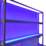 Fold & Roll Back Bar, close up of LED in shelving
