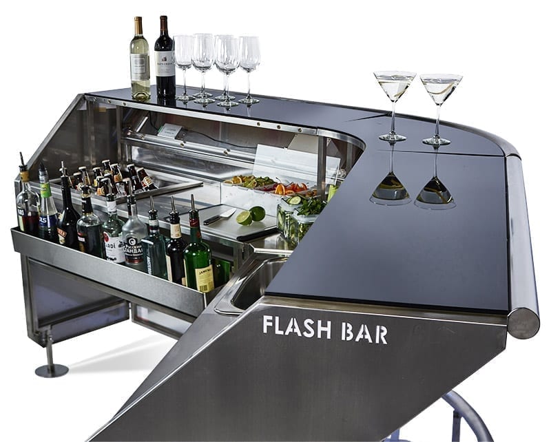 Flash Bar accessories: Sink, Ice storage, speed rails, showman's shelf and Soda gun mount