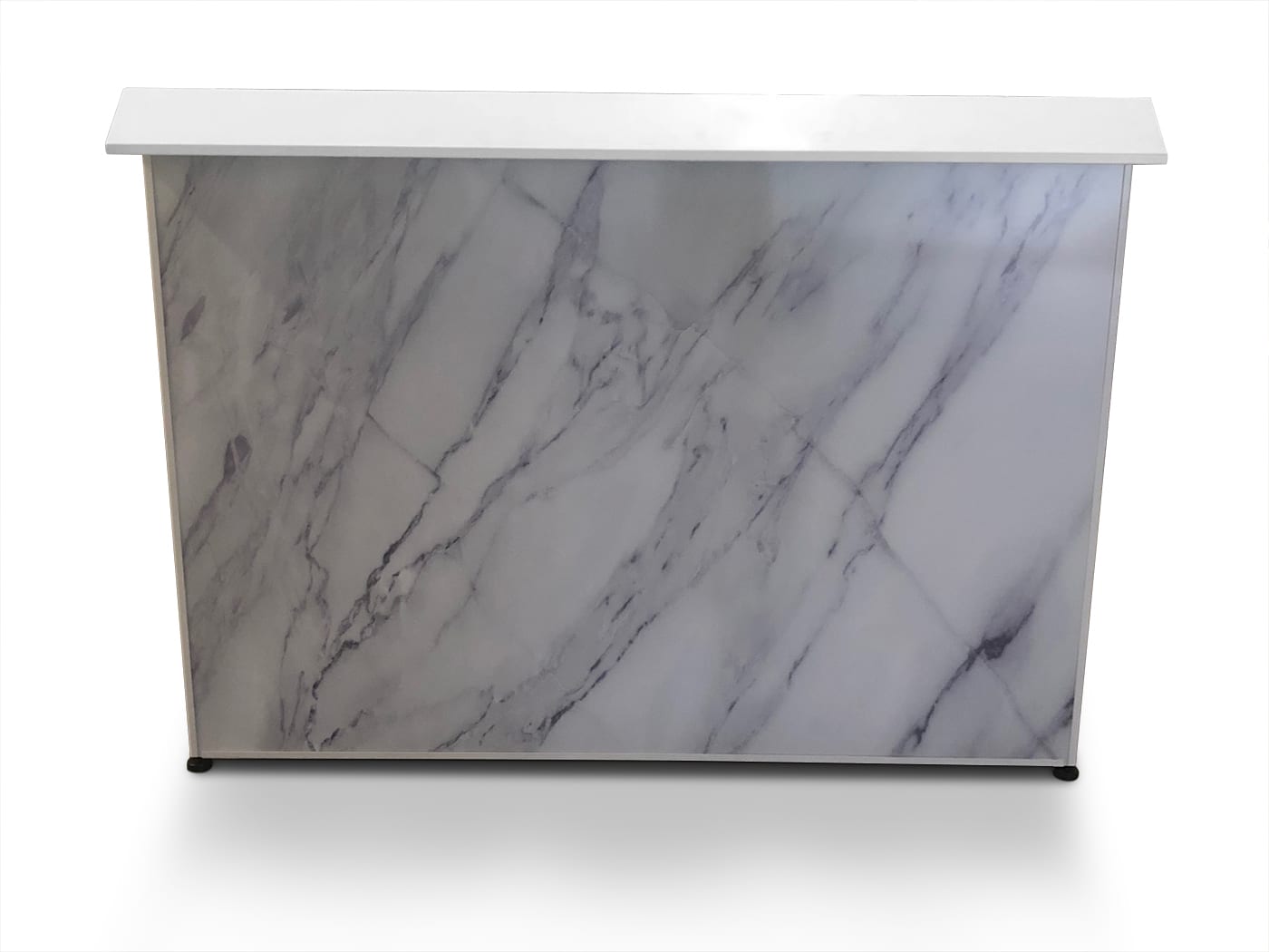 Carteret Curved Counter Professional Bar White Frame