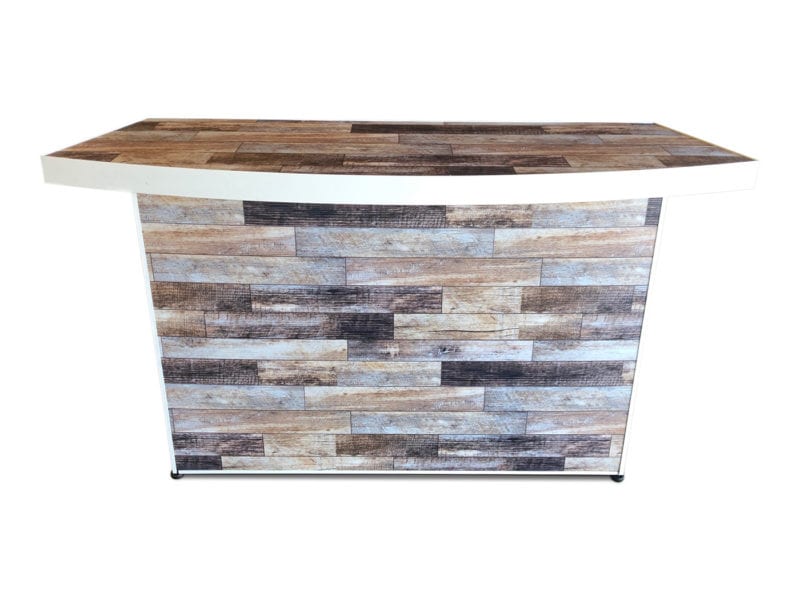 Crafted Hospitality Curved Counter Professional Bar in White Frame - Front View