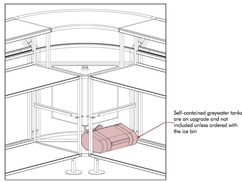 20 LB Capacity Drop In Ice Bin FB 90 Corner Segment Detailed Dimensions