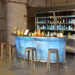 Modular Fash Bar Setup blue vinyl print