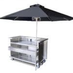 Stainless Steel Heavy Duty Fold and Roll Portable Bar with Optional Umbrella