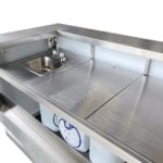 Stainless Steel Heavy Duty Fold and Roll Portable Bar Sink Closeup