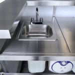 Stainless Steel Heavy Duty Fold and Roll Portable Bar Sink Folded Sink Closeup