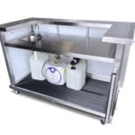 Stainless Steel Heavy Duty Fold and Roll Portable Bar Sink Kit Full Syste, Speed Rail Removed