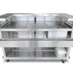 Stainless Steel Heavy Duty Fold and Roll Portable Bar with Ice Bin Kit and Drain Tank