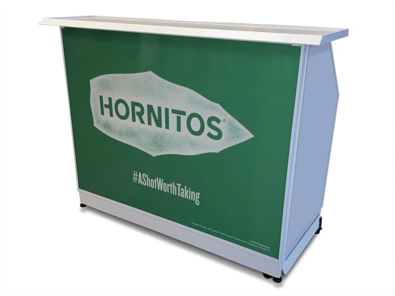 Standard Portable Bar (White Frame) with Front Panel Custom Graphics