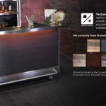 Curved Counter Heavy Duty Fold & Roll Bar Textured Vinyl Print Explanation